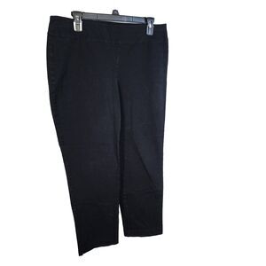 Chico's Fabulously Slimming Womens Ankle Pants Size 1.5 Medium 10 Pull On Black